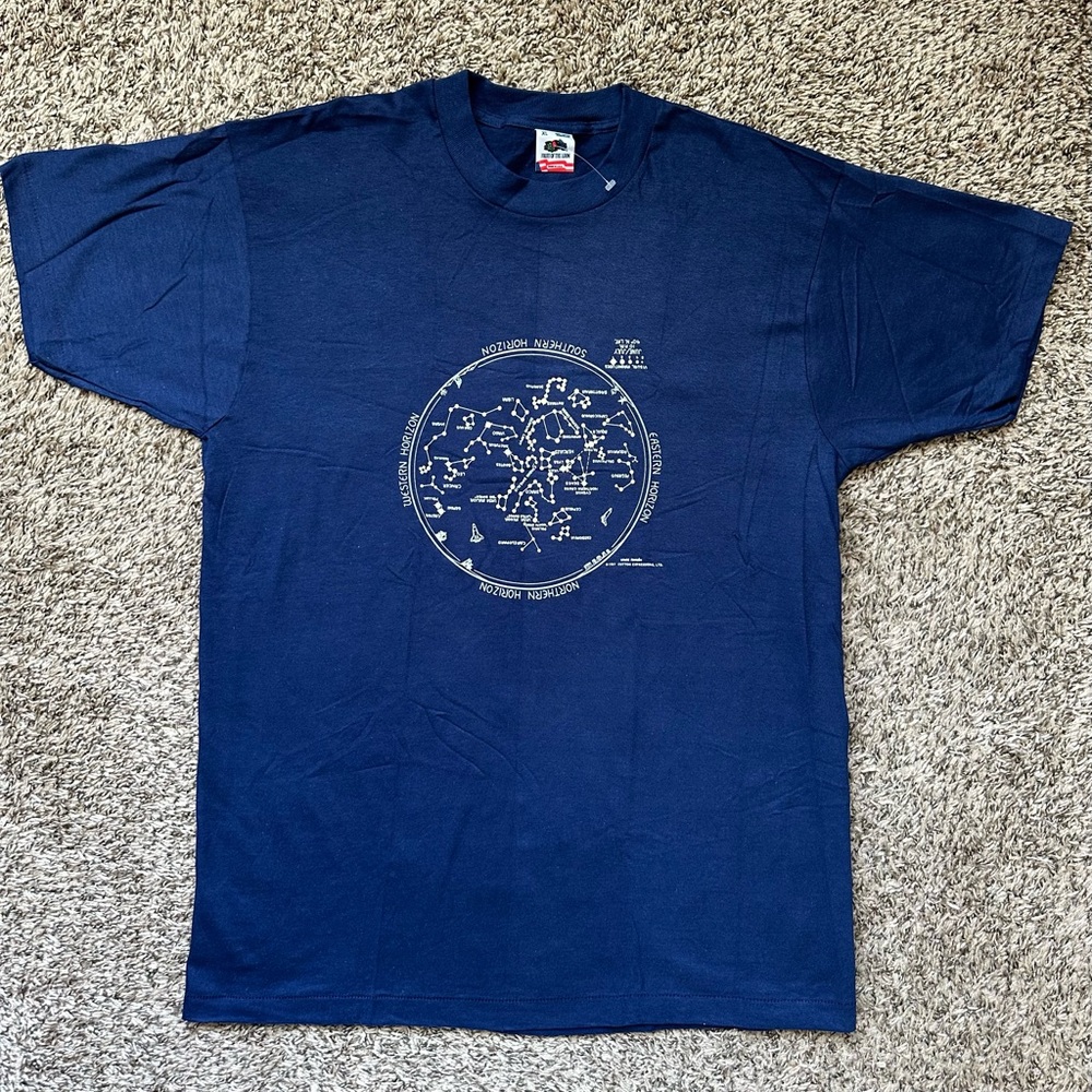 Constellation Stars Astronomy Vintage 80s Shirt Mens XL DEADSTOCK Space